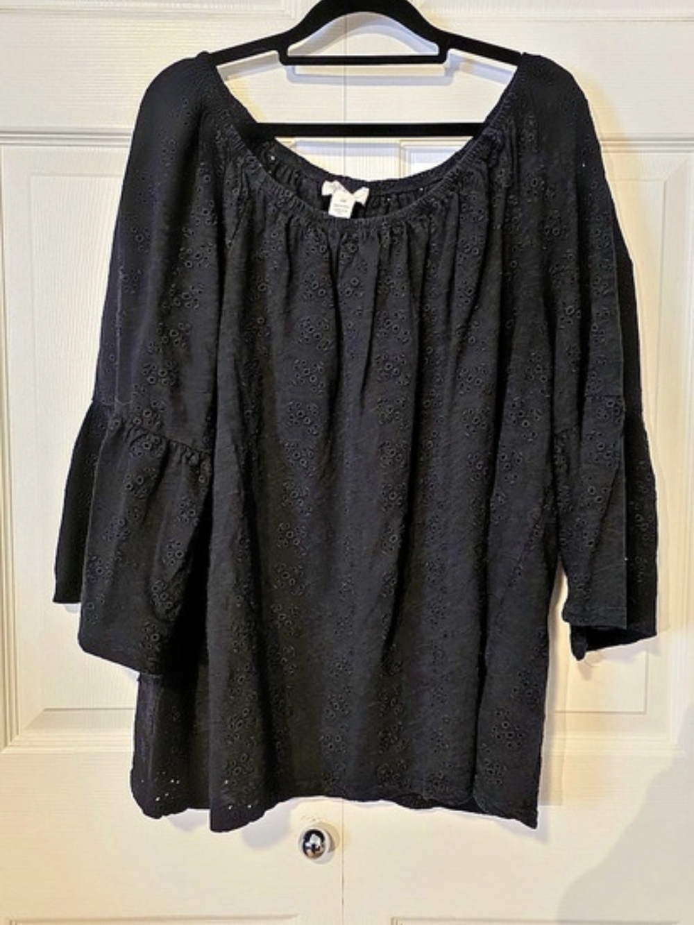 Style & Co Black Eyelet Tunic 3X Like New